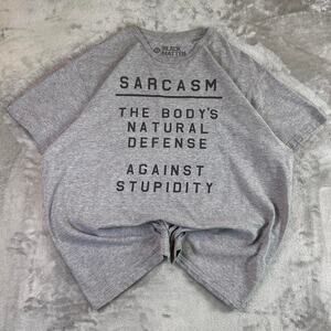 Sarcasm Defense Gray Graphic T-Shirt Black Matter Men’s Size XL